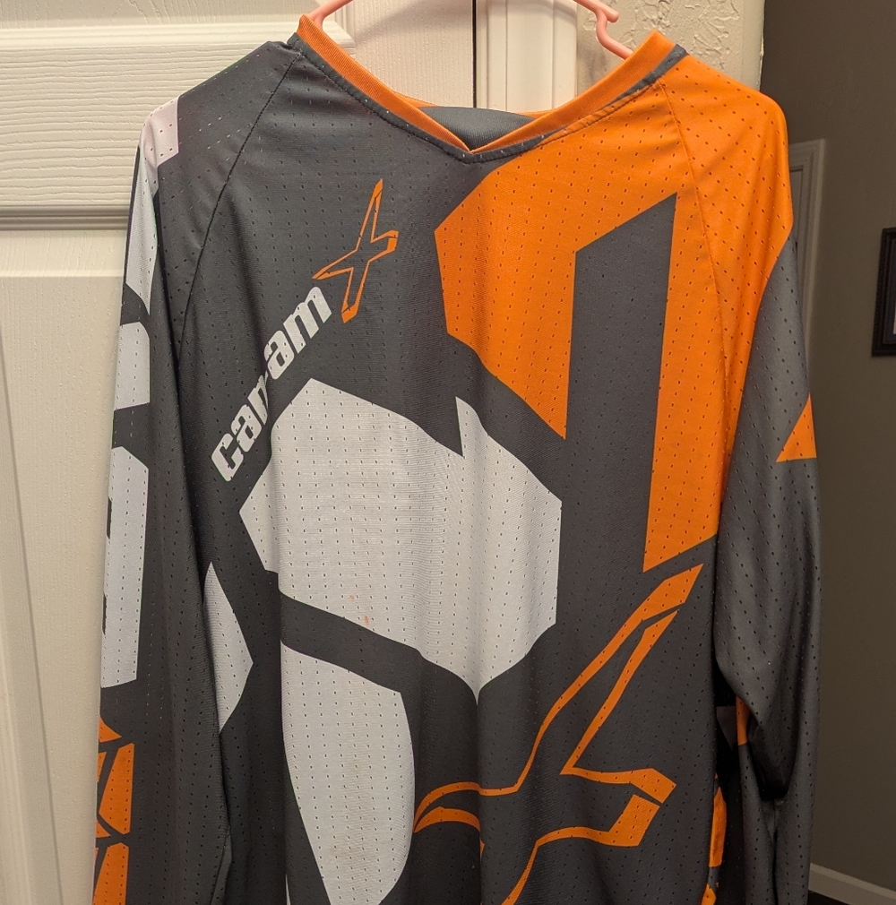 Can-Am Orange and Gray Riding Jersey Sz Lg